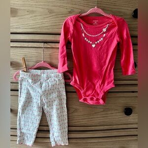 12 Months - Carter’s - Baby Girl - Long Sleeve & Pants Set
